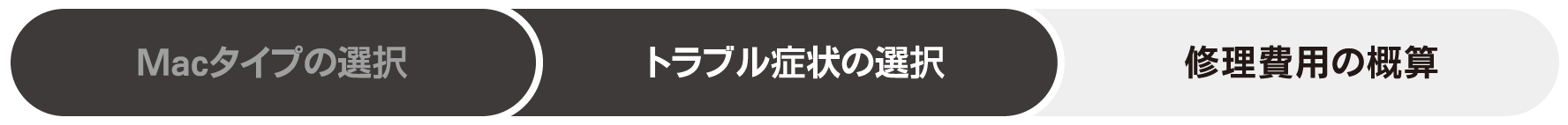 Mac修理症状別の料金概算 Step2［Macbook Pro修理］トラブル症状の選択