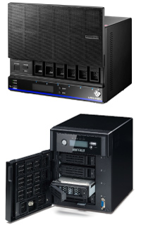 ファイルサーバー(NAS) アイ･オー･データ HDL6-H および バッファロー WS5400D
