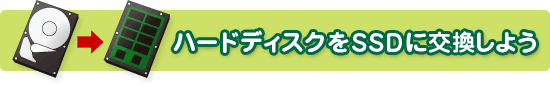 ハードディスクをSSDに交換しよう